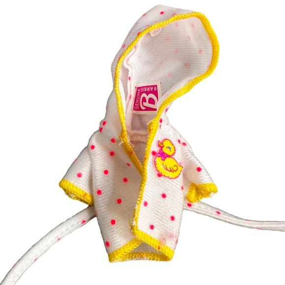 Mattel Barbie Kelly Doll Bathrobe Yellow Duck Hooded Belted Little Sister - Picture 1 of 6